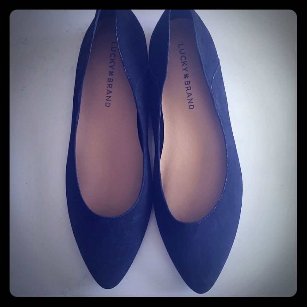 Lucky Brand Bylando black suede ballet flats
